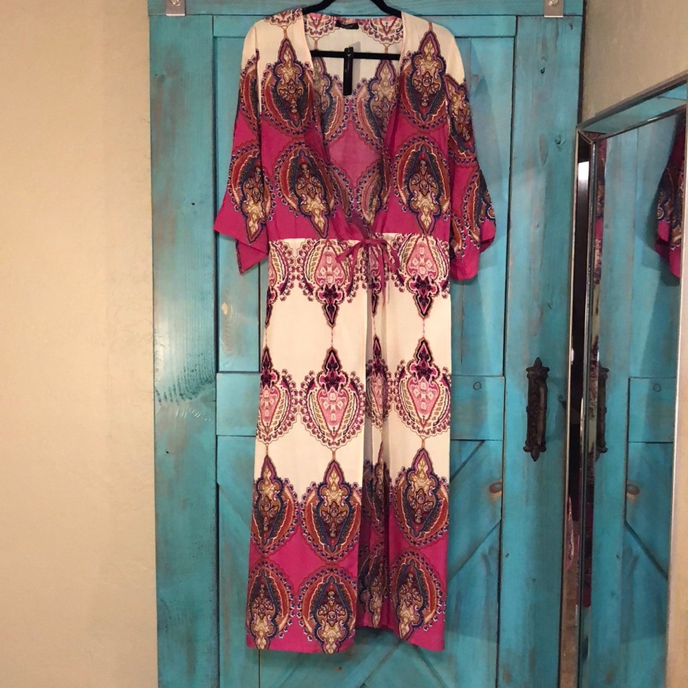 Magenta and Ivory duster